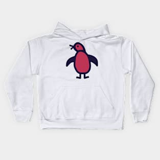 Cute Penguin Viva Magenta Color of the Year 2023 Kids Hoodie